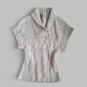 Smart Set Light Gray/tan Cowl Neck Sweater